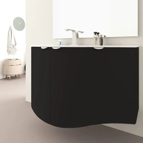 Mobile sottolavabo e lavabo Onda per vasca a sinistra grigio grafite L 104 x H 70 x P 51 cm