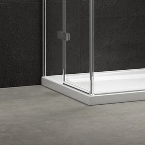 Kamalu - Box doccia 70x90 apertura doppio battente in acciaio spazzolato | KT1000AS