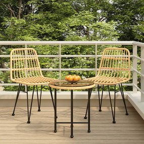 Set Da Pranzo Da Giardino 3 Pz İn Polyrattan /