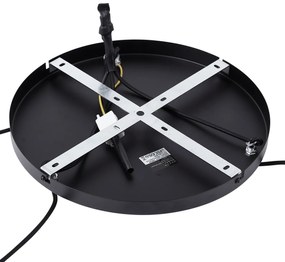 Lampada a sospensione retrò nera con vetro verde a 3 luci - Denise