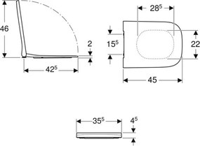 Geberit 500.687.01.1 - Sedile per WC SoftClose Smyle Square in Duroplast/bianco