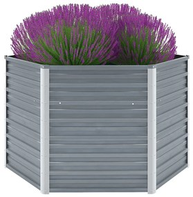 Letto Rialzato Giardino İn Acciaio Zincato 129x129x77 Cm Grigio /