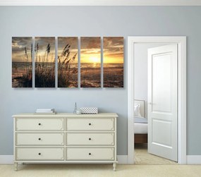 Quadri 5 pezzi – Tramonto sulla spiaggia