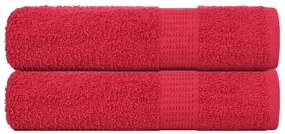 Asciugamani Da Bagno 2 Pz Rossi 100x150 Cm 360 G/m² 100% Cotone /