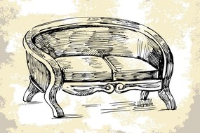 Carta da parati – Poltrona vintage di lusso