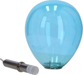 Lampadario LED blu con paralume in vetro Lukka – Candellux Lighting