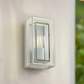 Applique da esterno Arcchio Ismera, bianco, IP65, vetro, E27