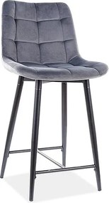 Sgabello da bar Chic H-2 in grigio - H92 cm