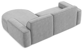 Divano angolare grigio chiaro (con penisola a destra/con chaise lounge) con rivestimento in ciniglia Omao – Makamii