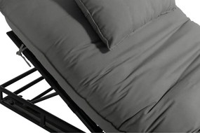 Sdraio da giardino grigio scuro in metallo/in imbottito Emma – Hartman