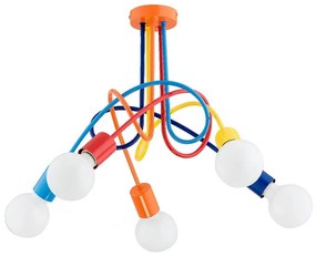 Lampadario a plafone per bambini TANGO 5xE27/15W/230V colorato