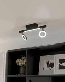 Spot Moderno Cardillio 2 In Alluminio Nero 2 Luci Led 3,2W 3000K Ip20