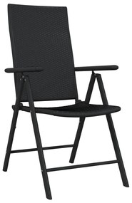 Set mobili da pranzo per giardino 7 pz nero