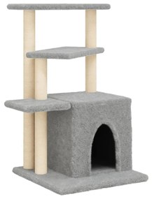 Albero per gatti con tiragraffi in sisal grigio chiaro 83,5 cm