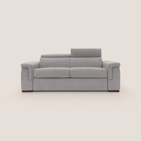 Giunone divano letto con materasso alto 18 cm e poggiatesta reclinabili in tessuto impermeabile T02 grigio chiaro