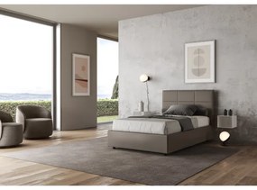 Letto contenitore imbottito 120x210 similpelle cappuccino Mika