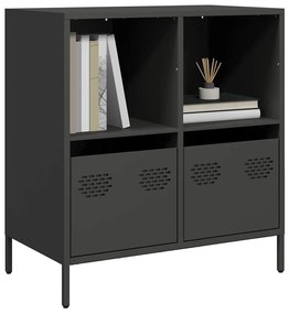 Credenza Nera 68x39x73,5 Cm İn Acciaio Laminato A Freddo /