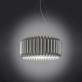 Lampadario Moderno 5 Luci Louise In Polilux Silver Made In Italy