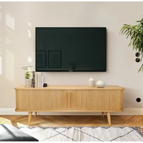 Tavolo TV in rovere di colore naturale 138x50 cm Rove - Woodman