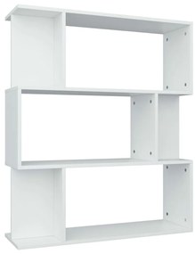Libreria/divisorio bianco 80x24x96 cm in legno multistrato