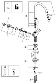 GROHE 31831001 - Miscelatore per lavello COSTA L, finitura cromo lucido