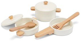 Set di stoviglie in legno per bambini - bianco