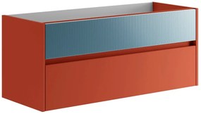 Mobile da bagno sotto lavabo Niwa rosso laccato opaco L 119.5 x H 50 x P 45.5 cm 2 cassetti, lavabo non incluso