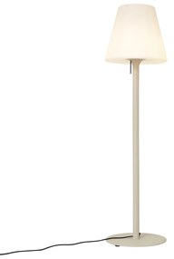 Lampada da terra moderna da esterno beige con paralume bianco IP44 - Big Virginia