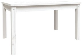 Tavolo da giardino bianco 82,5x50,5x45 cm legno massello pino