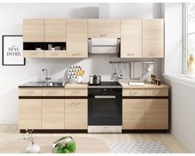 Cucina VALERIA 240 cm, marrone/rovere sonoma