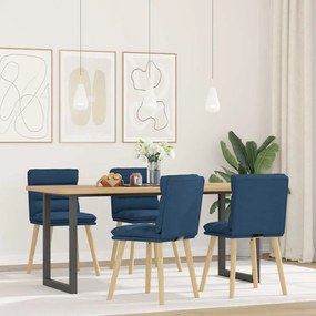 Sedie Da Pranzo 4 Pz Blu İn Tessuto /