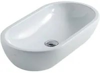 Lavabo ciotola da appoggio in ceramica serie M2 di Ceramica Galassia - Bianco lucido 70x37xh15 cm