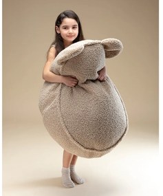 Pouf a sacco per bambini marrone chiaro con rivestimento in bouclé Bear – Wigiwama