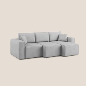 Morfeo divano con 3 sedute estraibili in morbido tessuto impermeabile T02 grigio chiaro