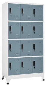 Armadietto Con Chiave Grigio Chiaro E Scuro 90x45x180cm Acciaio /