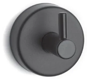 Kamalu - Appendino bagno gancio singolo a muro in acciaio inox finitura nera opaca | MONDE-N
