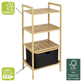 Mensola da bagno in bambù nero/naturale 44x93,5 cm Ecori - Wenko