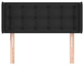 Testiera ad orecchio nera 103x16x78/88 cm in similpelle