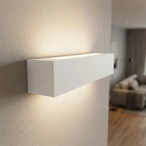 Applique da Parete 2xE14 Rettangolare 36cm in Gesso Pitturabile