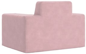 Divano per bambini rosa in morbido peluche