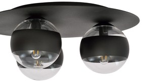 Plafoniera Minimal Mnemosine Acciaio Nero 3 Luci E14 Ip20