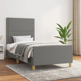 Giroletto Senza Materasso Grigio Scuro 90x190 Cm Tessuto /
