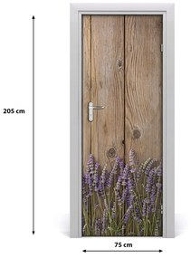 Adesivo per porta interna Lavanda sul legno 75x205 cm