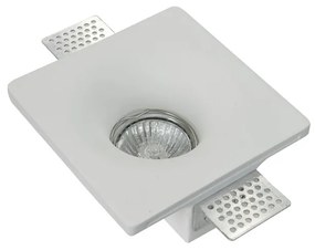 Portafaretto Quadrato GU10 e MR16 in Gesso Pitturabile Ø120x120 mm