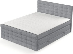 Letto boxspring grigio con spazio contenitivo 200x200 cm Blend - Maison de Rêve