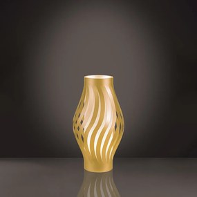 Lampada Da Tavolo Moderna 1 Luce Helios In Polilux Oro H61 Made In Italy