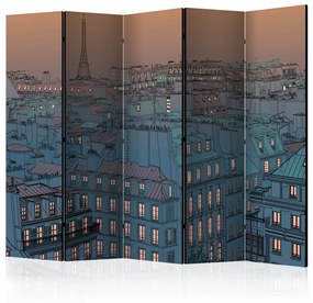 Paravento design Buonasera Parigi II - panorama notturno della città