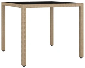 Set da pranzo da giardino 5 pz con cuscini beige in polyrattan