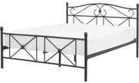 Letto matrimoniale 140 x 200 cm Rete a doghe con struttura in metallo Nero Retro