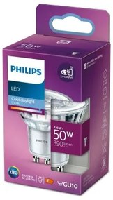 Lampadina LED Dicroica Philips F 4,6 W 50 W GU10 390 lm 5 x 5,4 cm (6500 K)
